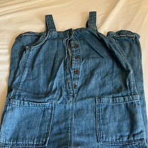 Girls jean fitted overalls